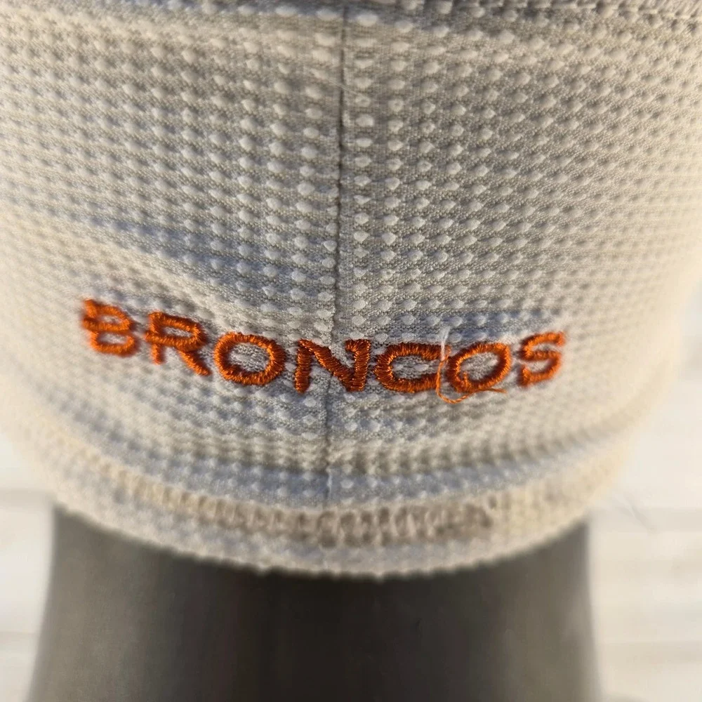 NWT Reebok NFL Denver Broncos Beanie NVY Blue White Fleece Waffle Knit Reverible